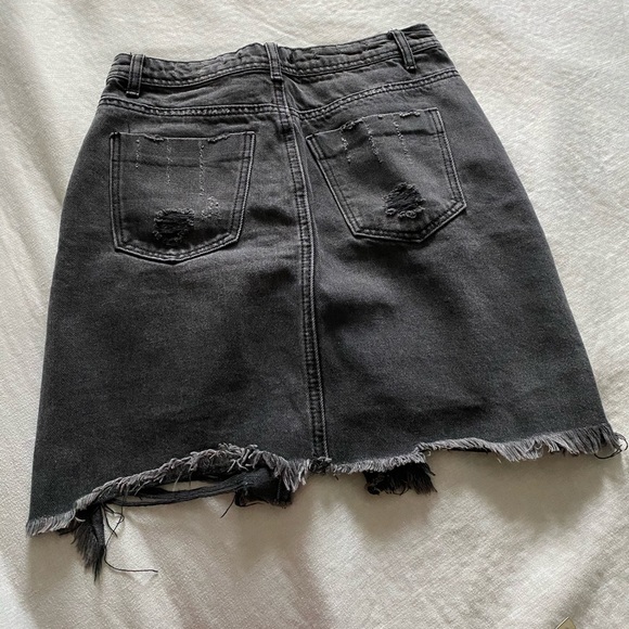 FOREVER 21 denim charcoal pencil skirt - Picture 2 of 8